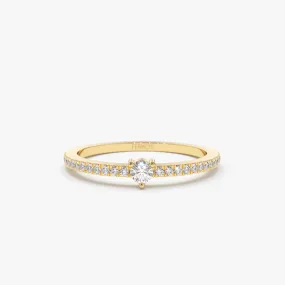 14k Minimalist Pave Diamond Stacking Ring