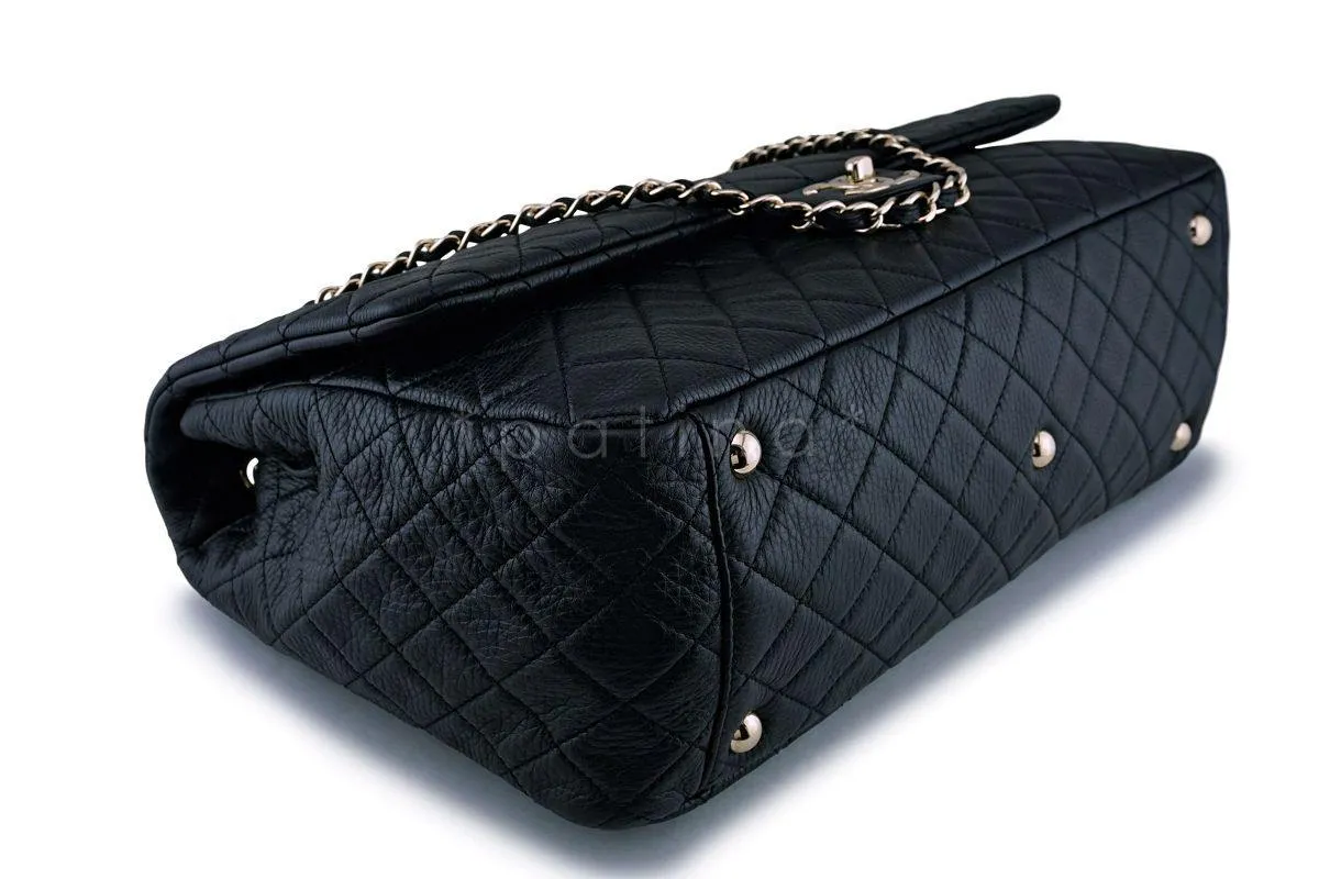 17S Chanel Black Ltd Airlines Runway Travel XXL Classic Flap Bag GHW