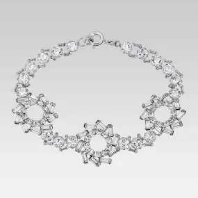 1928 Jewelry Cyclone Austrian Crystal Link Bracelet 7.5"L