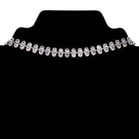 1928 Jewelry Deco Austrian Crystal Choker Necklace, 13.5"   3" Extender