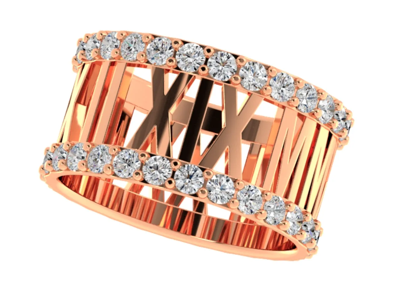 1ct Roman Numeral Band