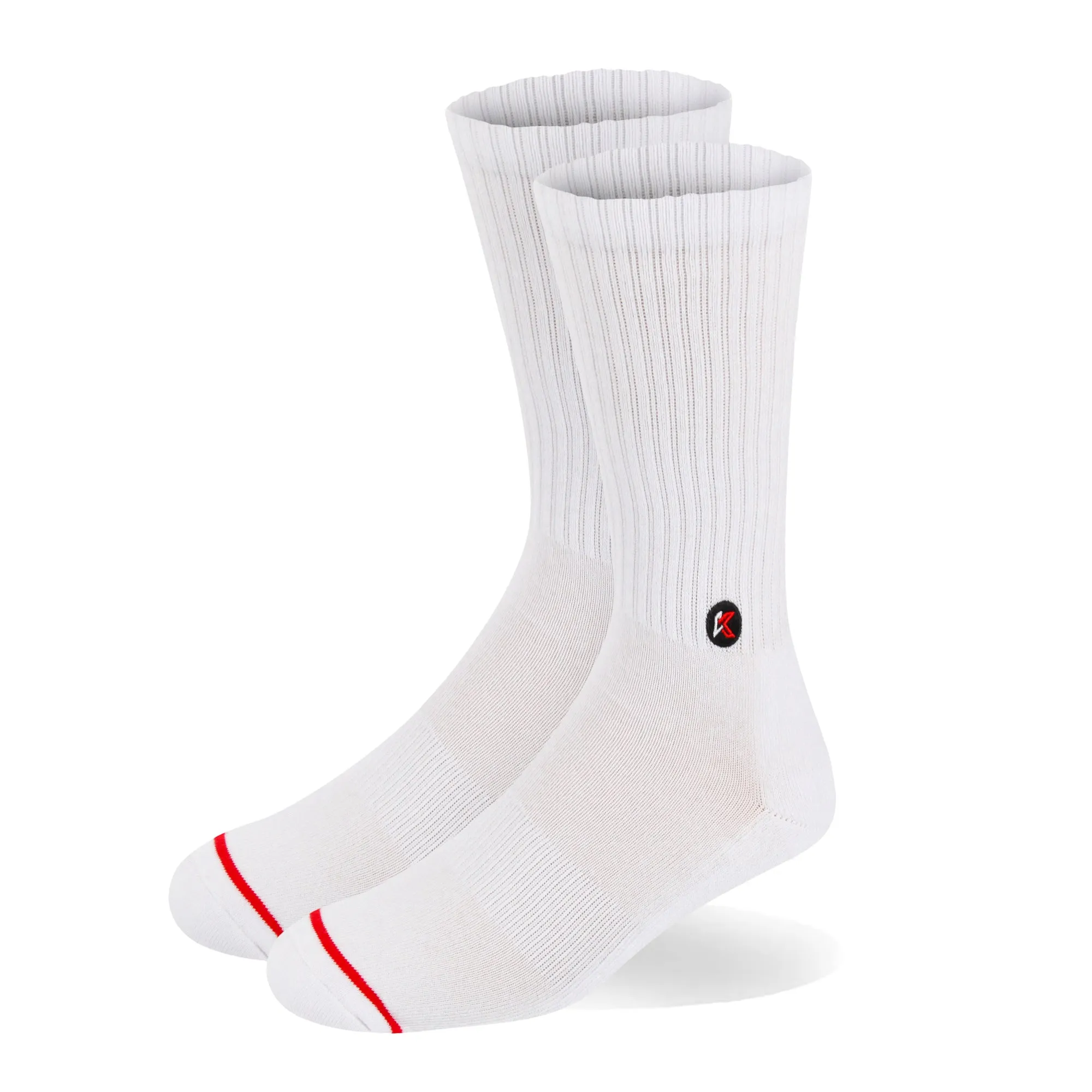 3 Pack Solid White Crew Sock