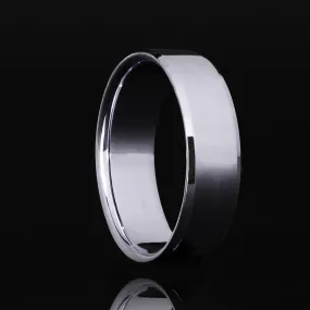 6mm Beveled Platinum Ring