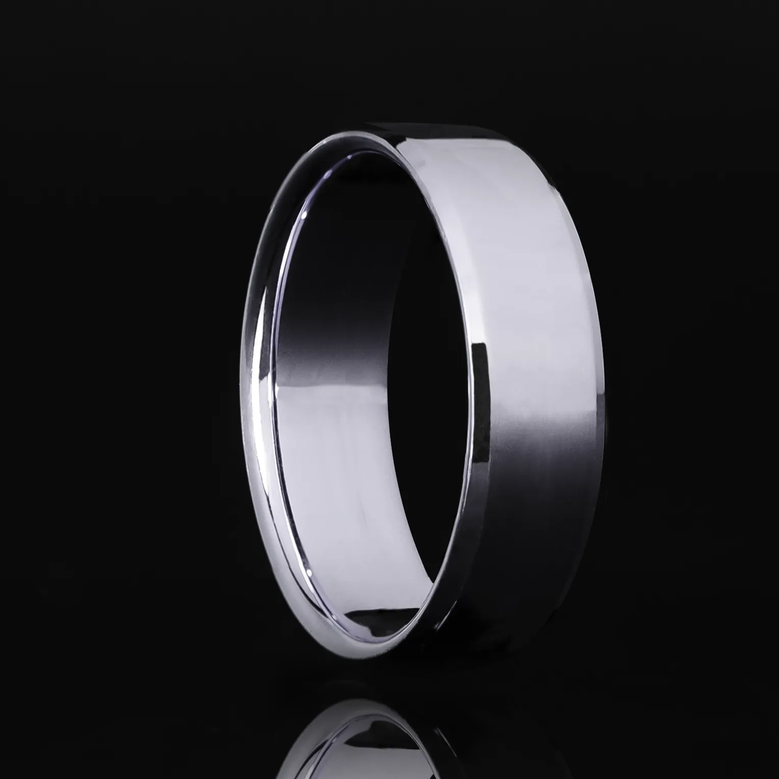 6mm Beveled Platinum Ring