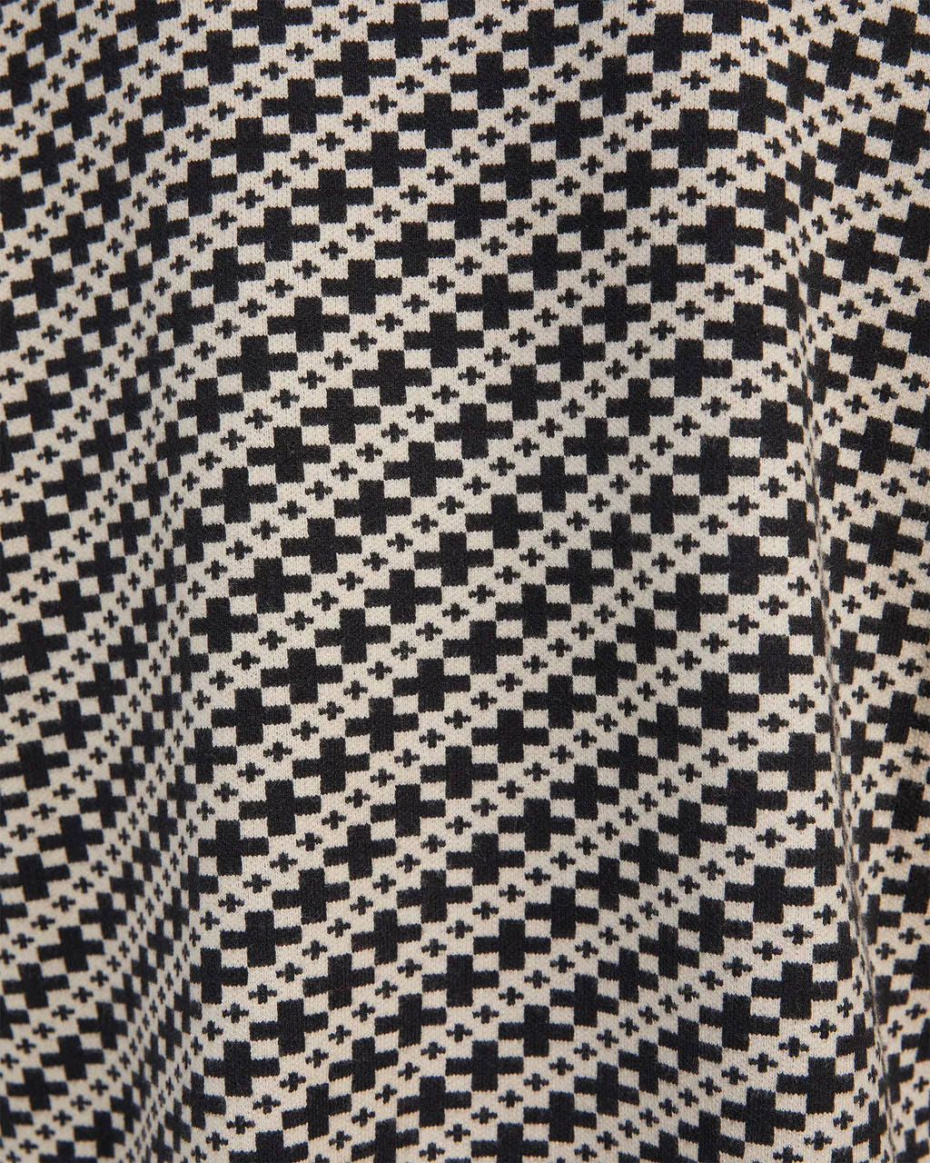 Alma Cross Jacquard Mock Neck Sweater