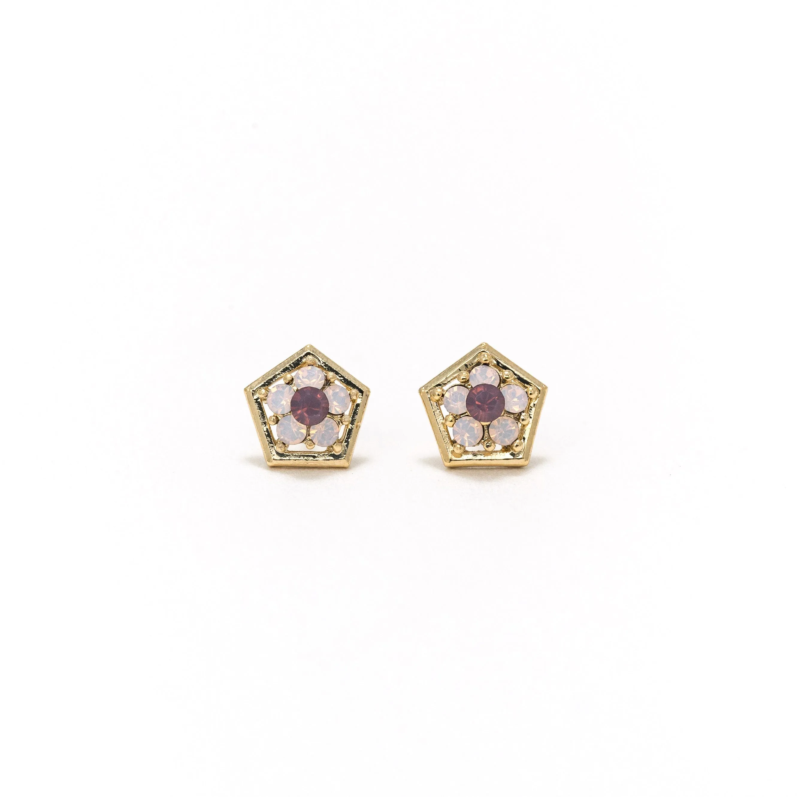 Anise Stud Earrings Pink Opal