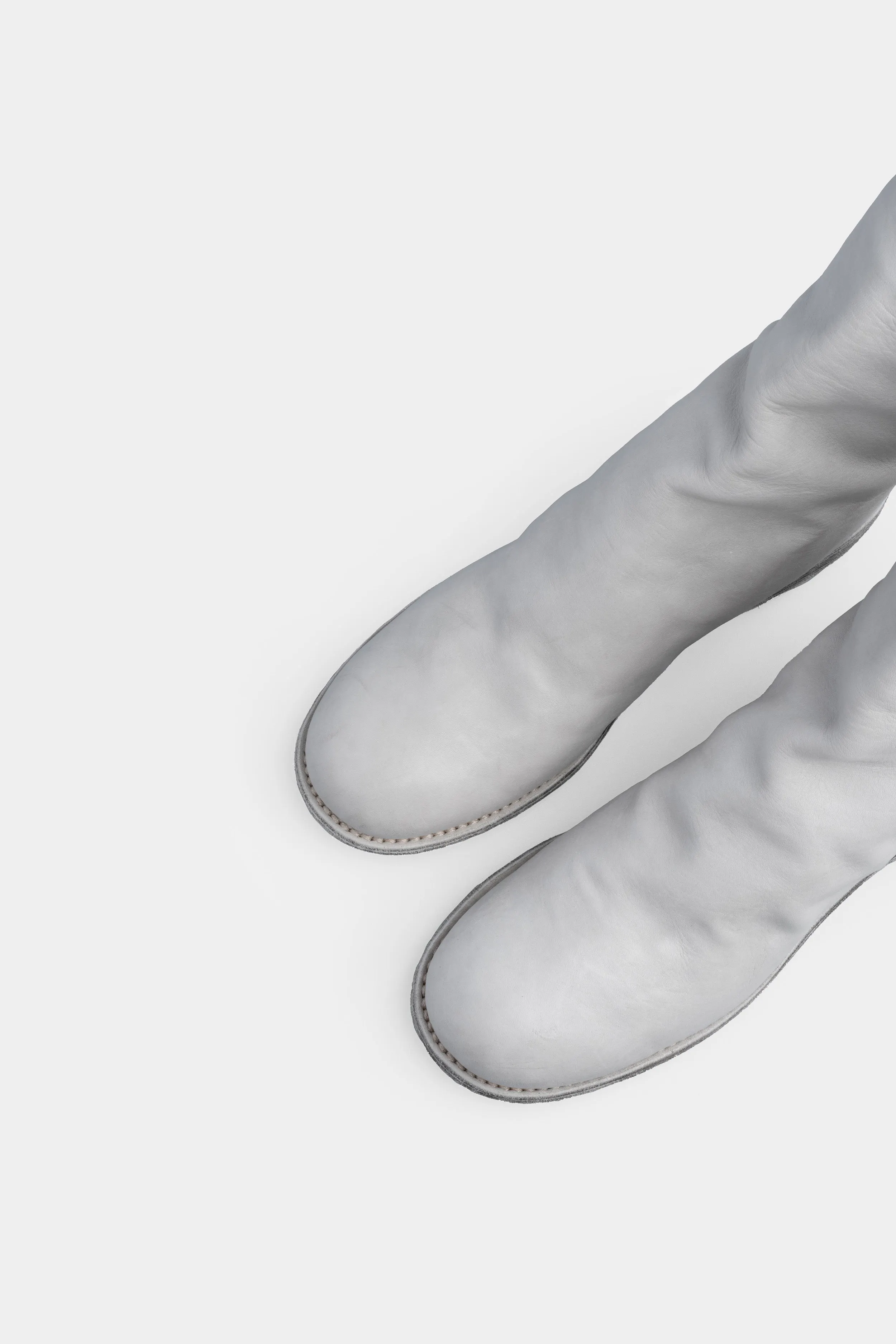Back zip leather boots | 788X, Light Grey