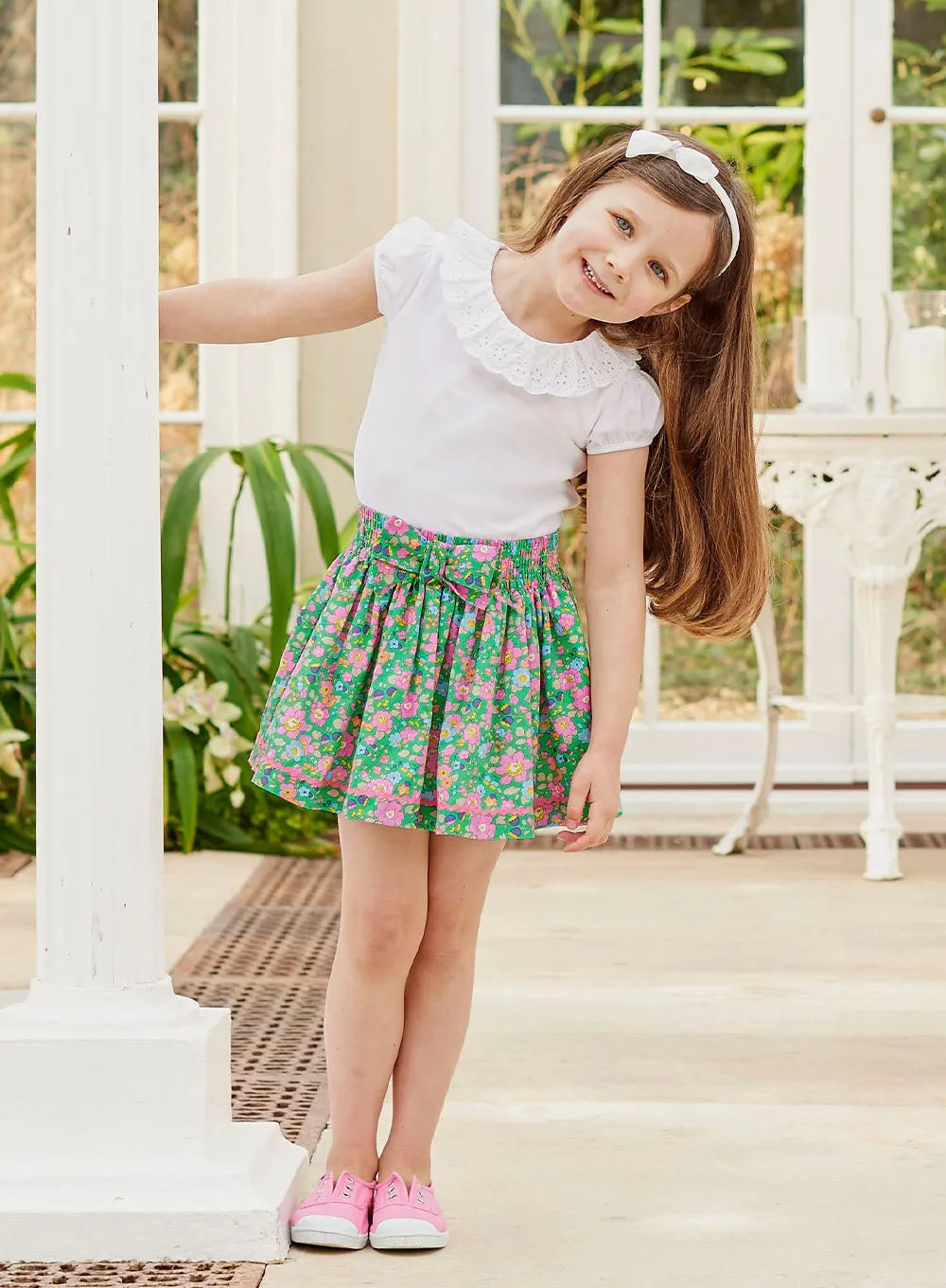 Bow Skirt in Green Betsy