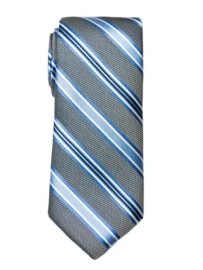 Boy's Tie 27772 Silver/Blue Stripe