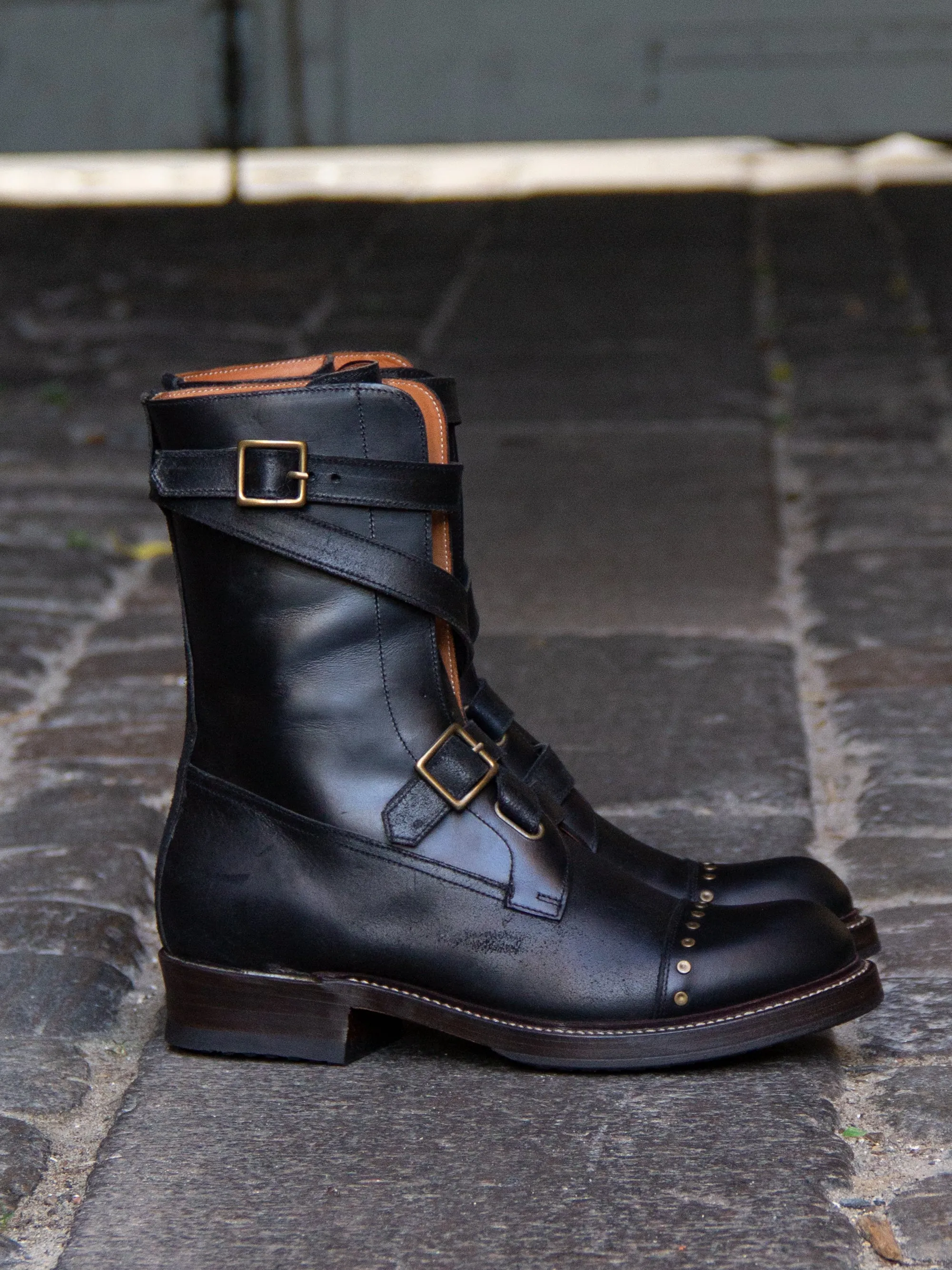 Bright Shoemakers, Tanker Boot, Black Rough-Out/ Black Leather