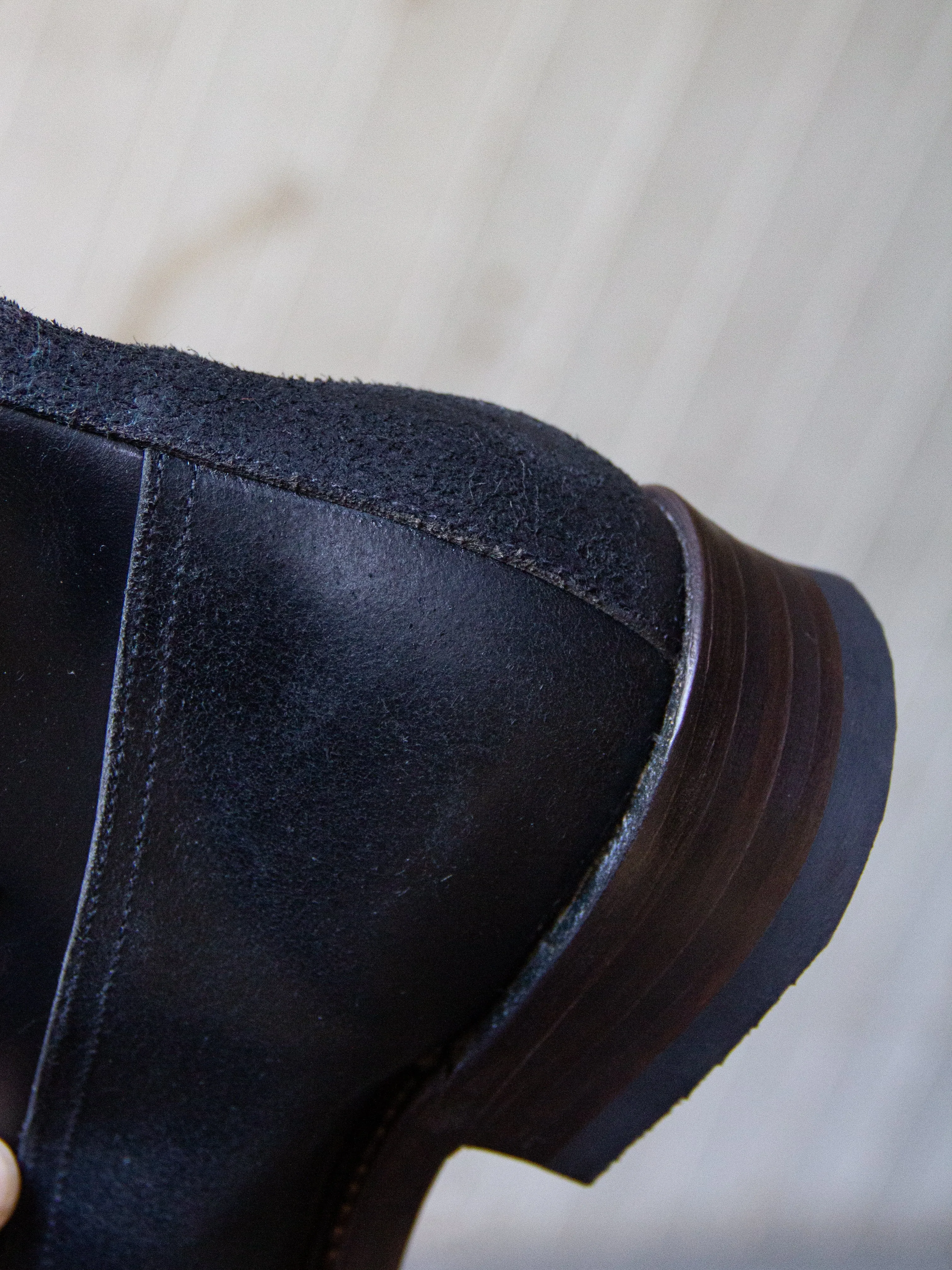 Bright Shoemakers, Tanker Boot, Black Rough-Out/ Black Leather