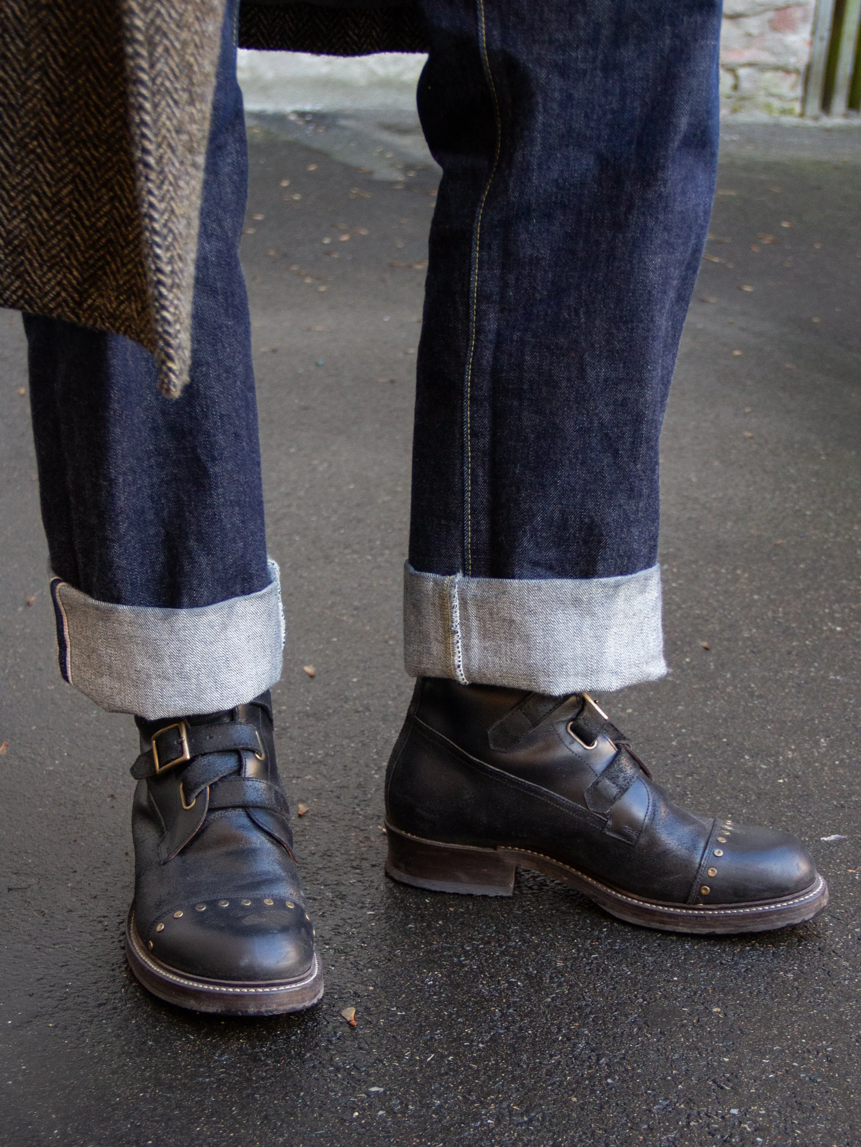 Bright Shoemakers, Tanker Boot, Black Rough-Out/ Black Leather
