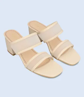 BW6333-OFF  WHITE-Women Slipper Heel