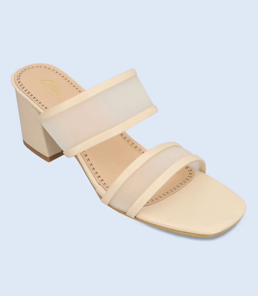 BW6333-OFF  WHITE-Women Slipper Heel