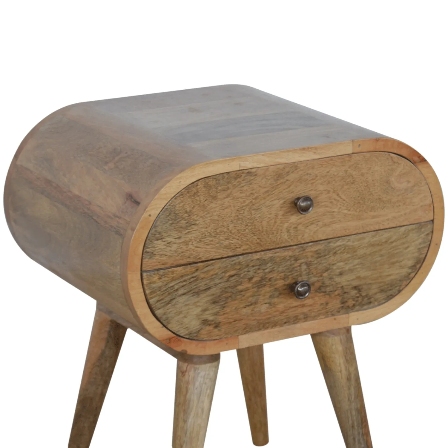 Carbrooke Solid Wood 2 Drawers Bedside Table