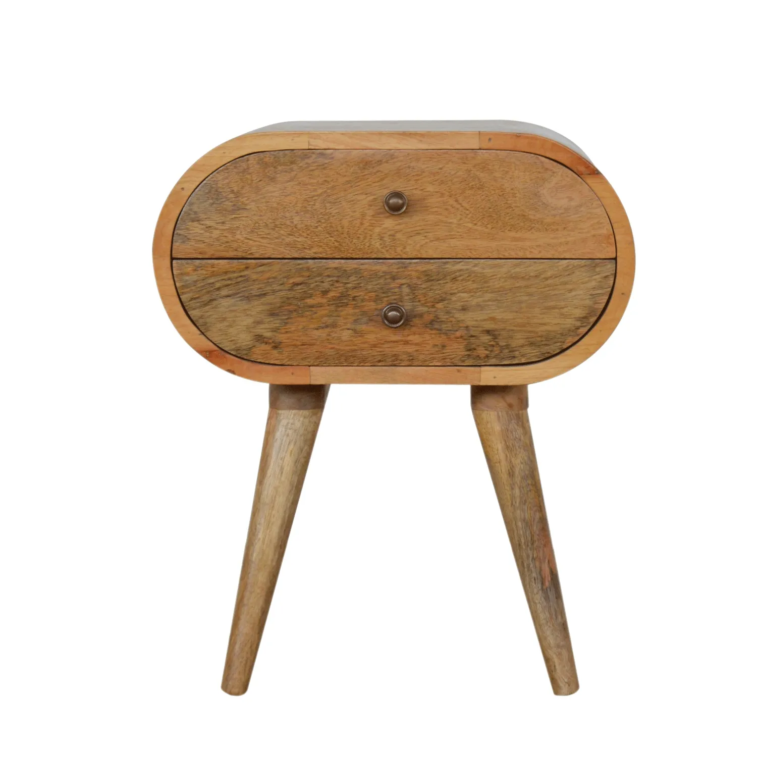 Carbrooke Solid Wood 2 Drawers Bedside Table
