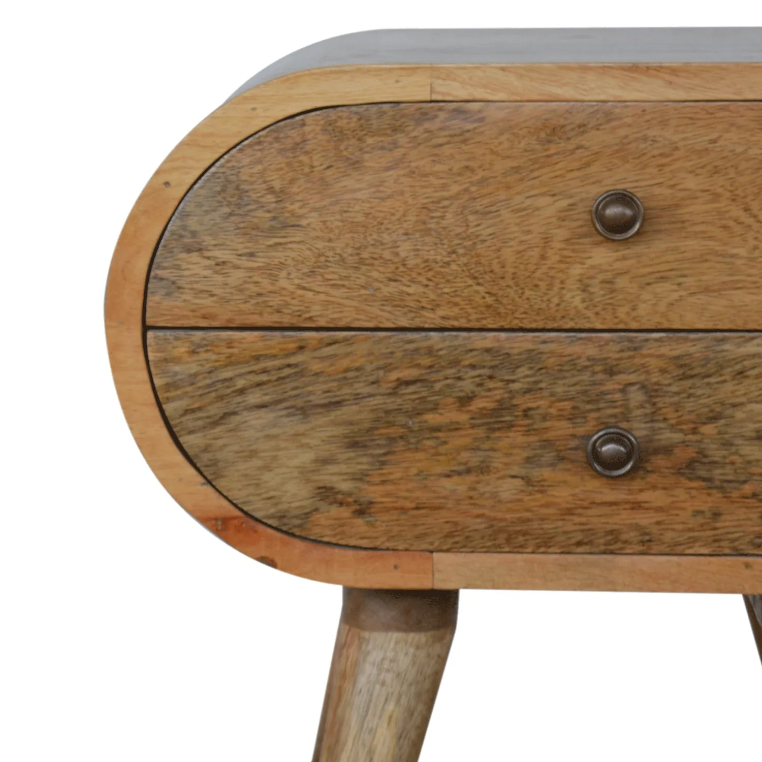 Carbrooke Solid Wood 2 Drawers Bedside Table