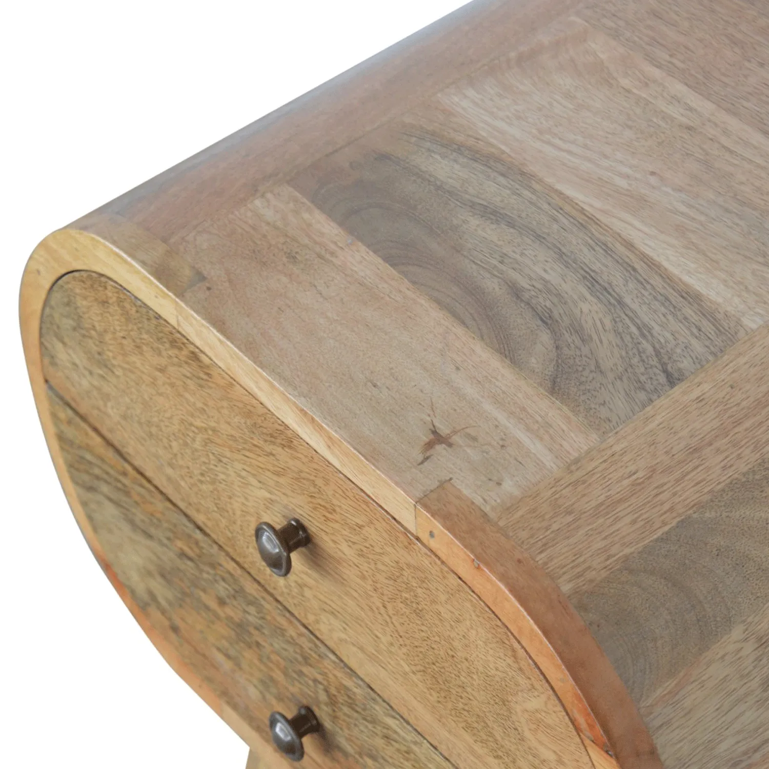 Carbrooke Solid Wood 2 Drawers Bedside Table