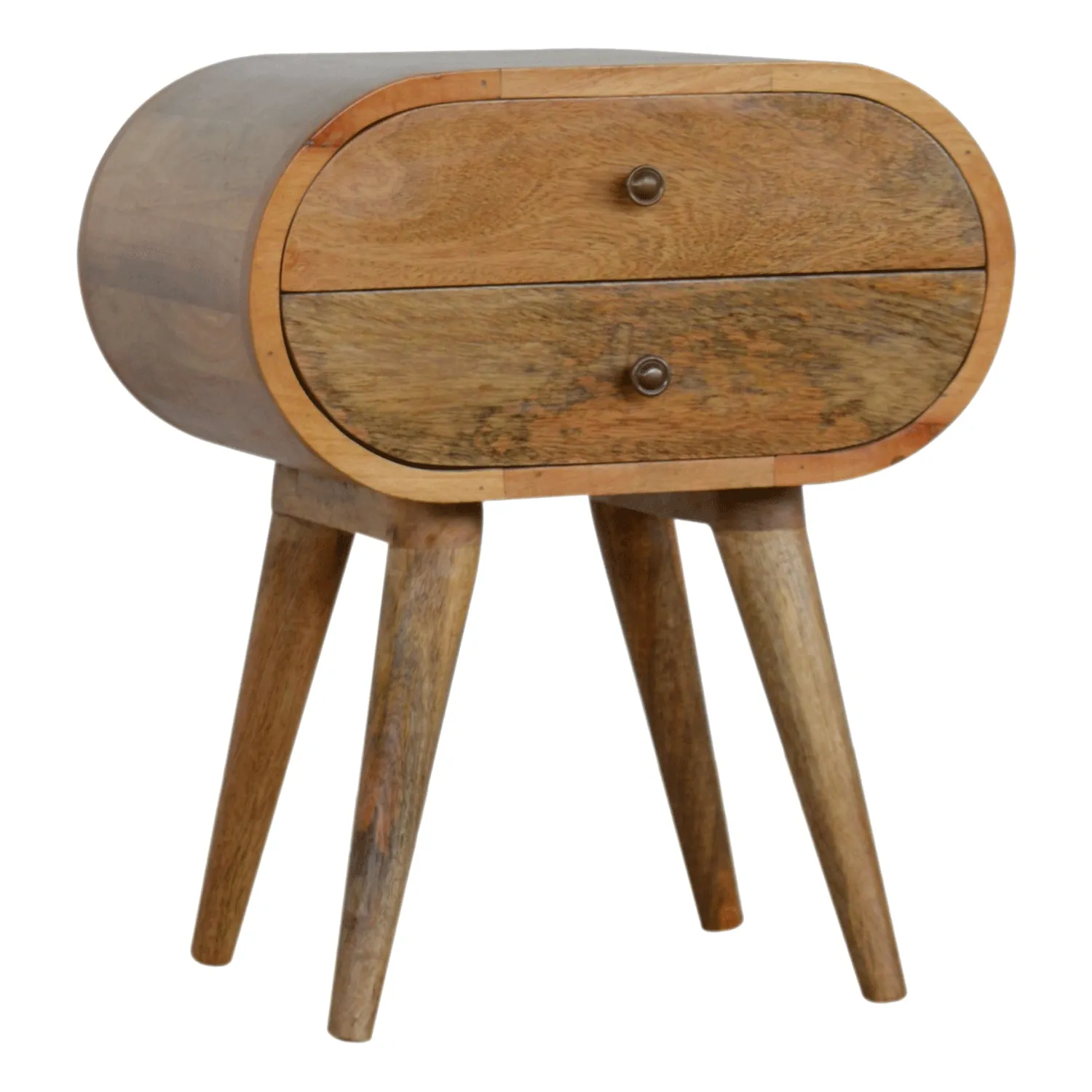 Carbrooke Solid Wood 2 Drawers Bedside Table