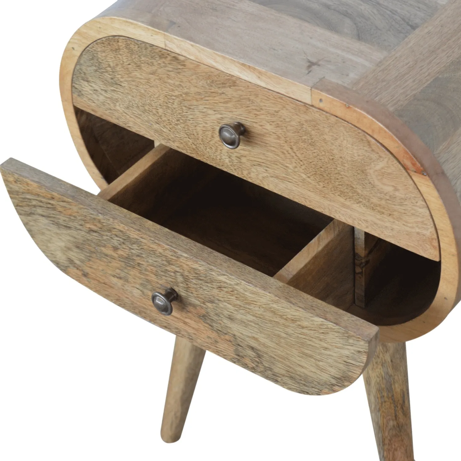 Carbrooke Solid Wood 2 Drawers Bedside Table