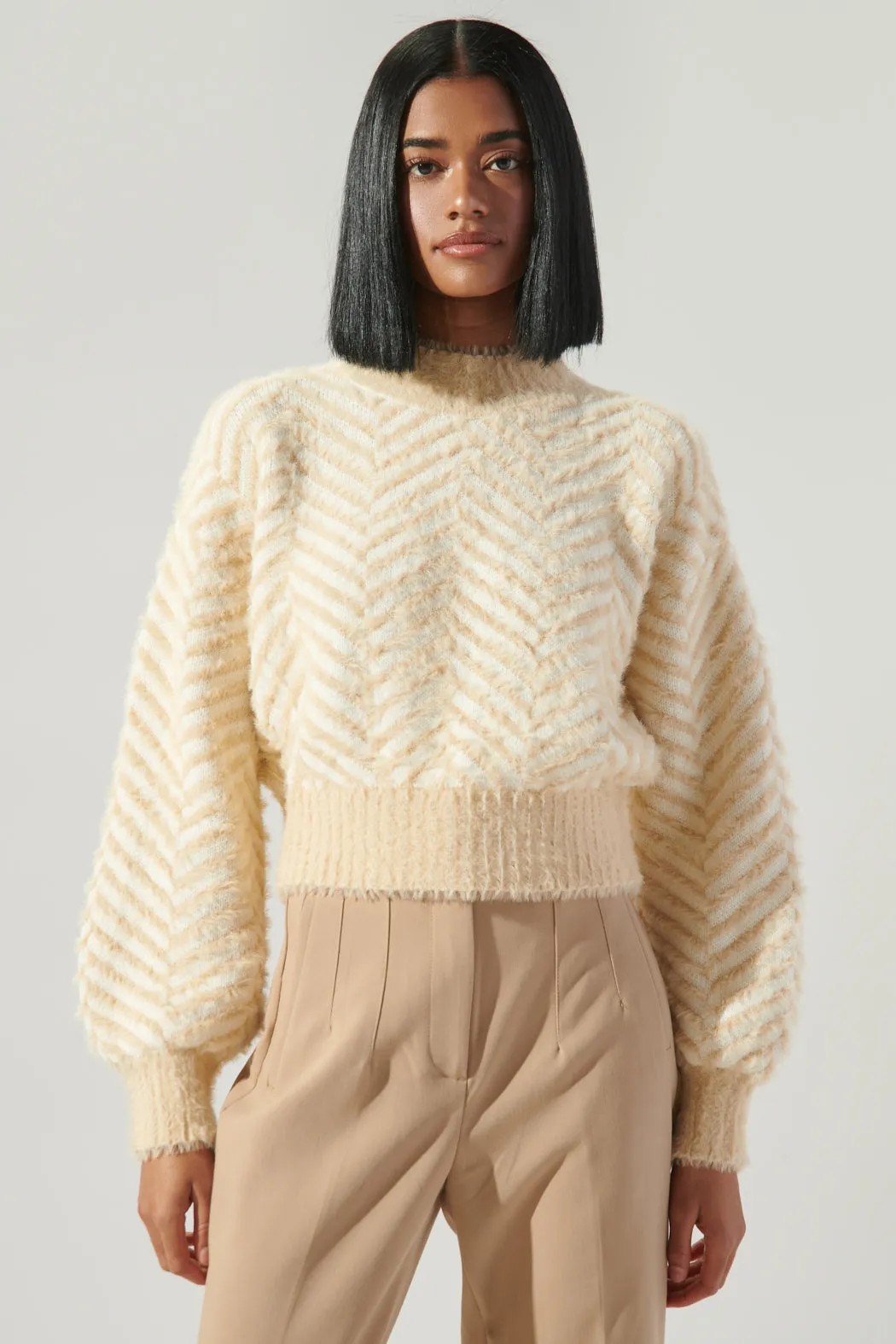 Cheshire Cobalt Eyelash Chevron Sweater