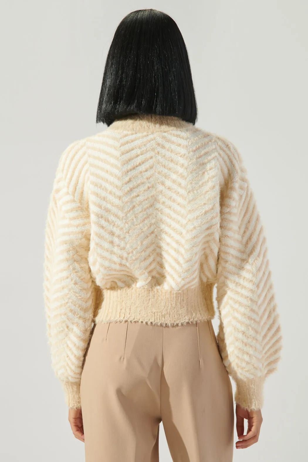 Cheshire Cobalt Eyelash Chevron Sweater