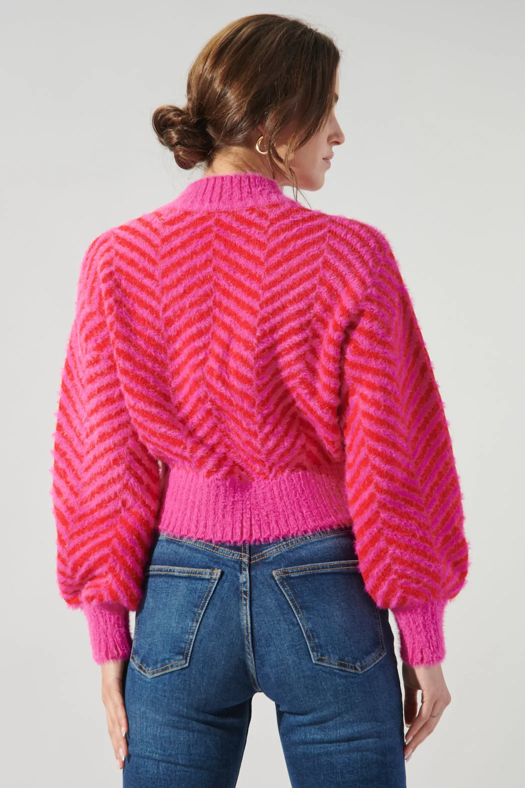 Cheshire Cobalt Eyelash Chevron Sweater