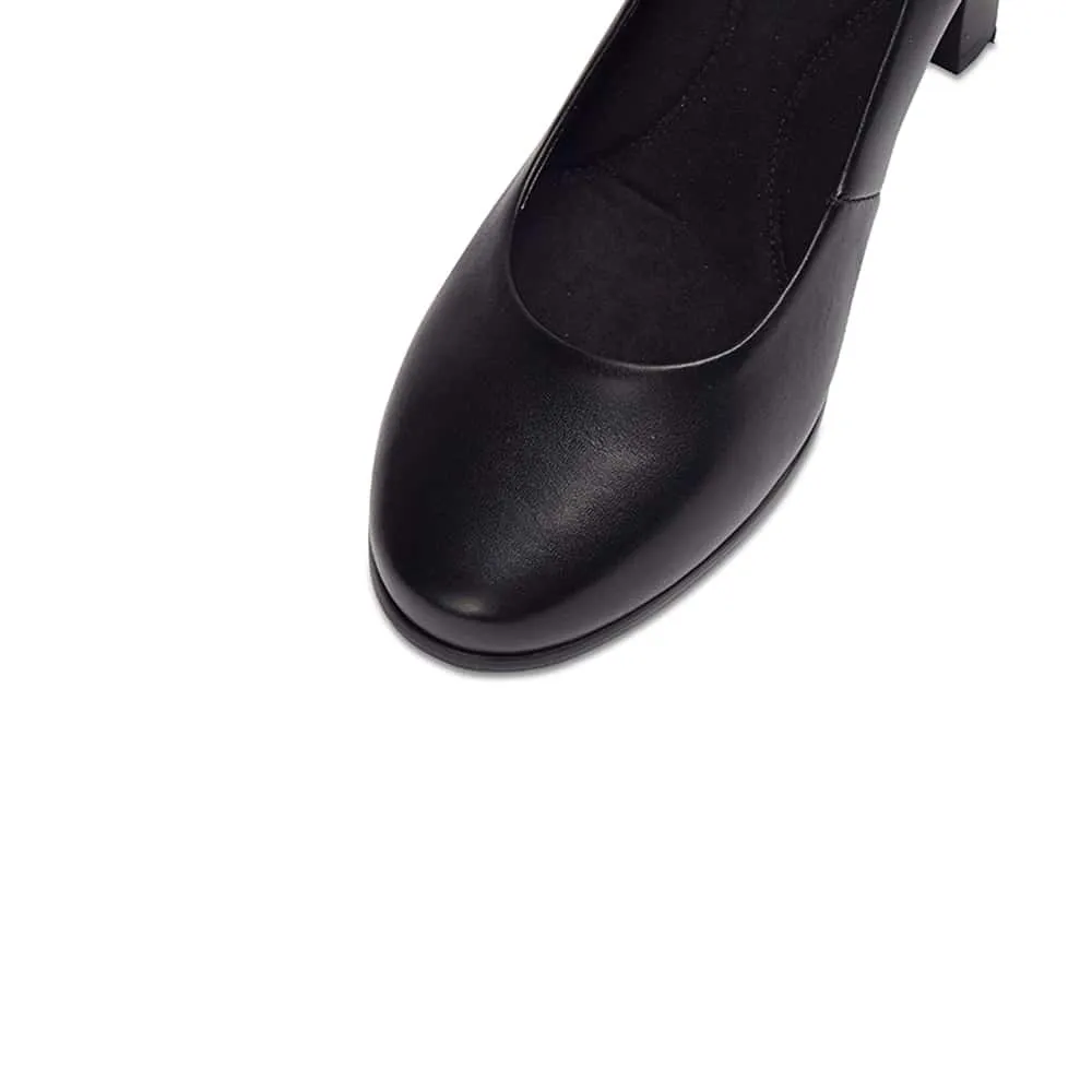 Clara Heel in Black Leather
