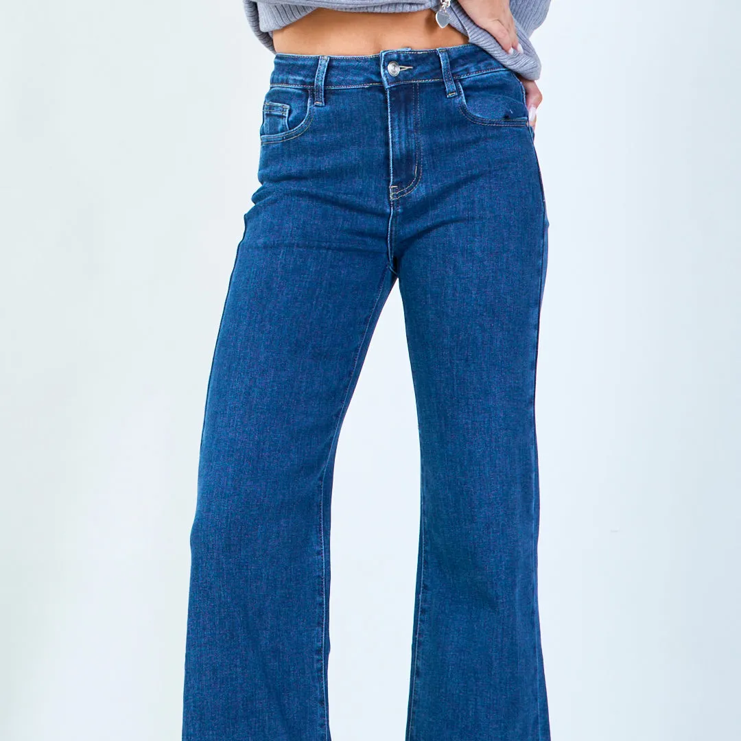 Classic wide-leg denim jeans wholesale