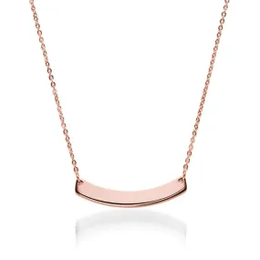 Curved Minimalist Bar | 18k Rose Gold | Necklace
