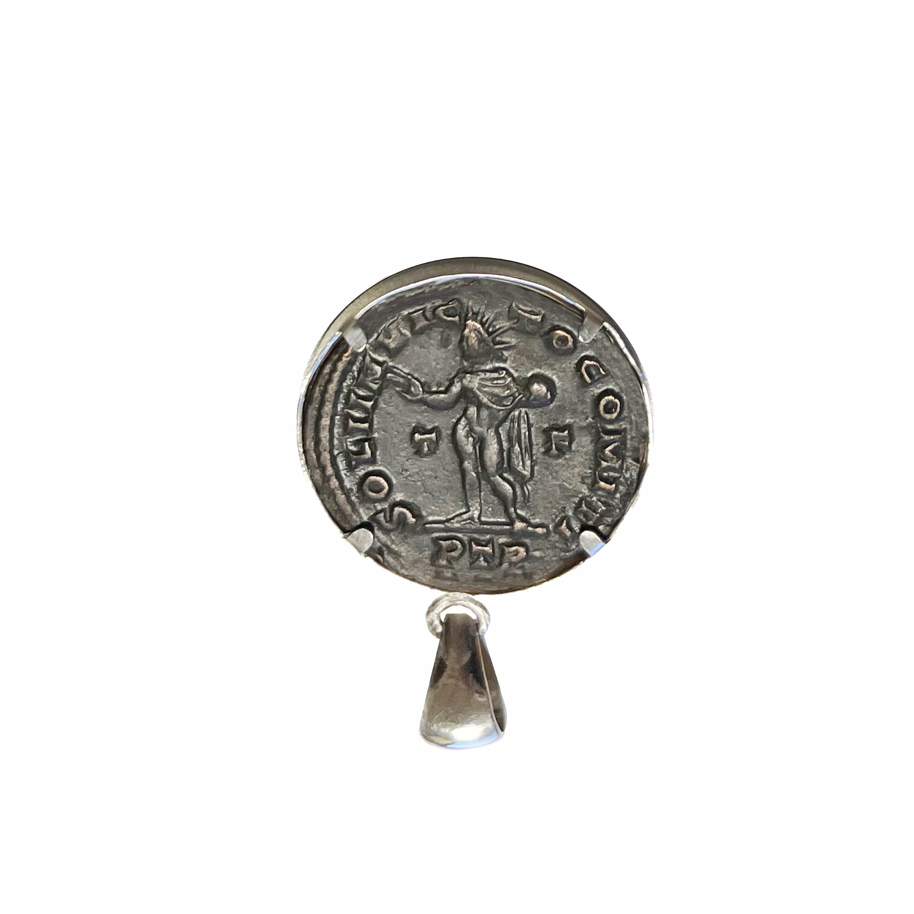 EMPEROR CONSTANTINE THE GREAT Genuine Ancient Roman Bronze Coin 4th cent. AD Pendant