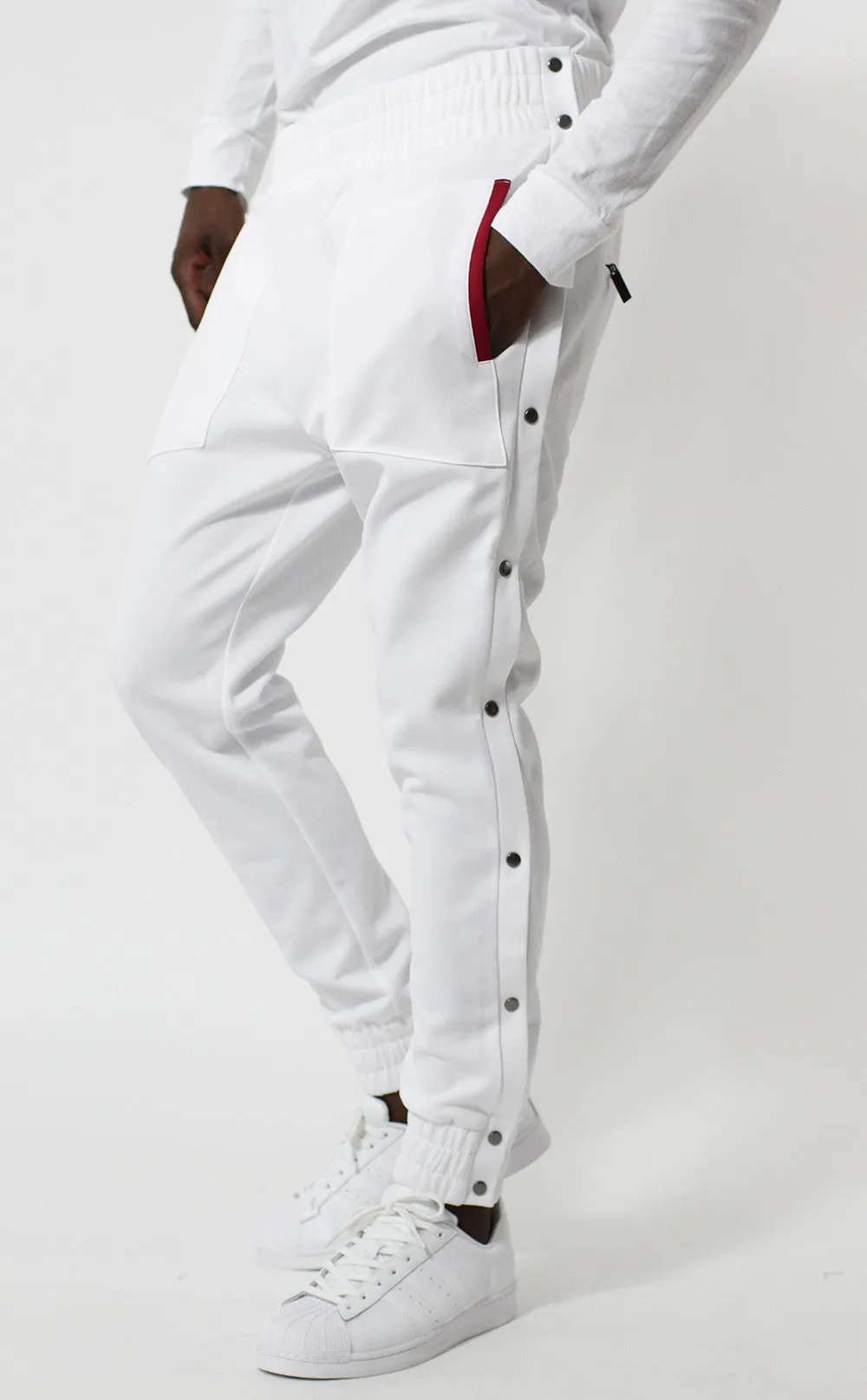 Entree LS Olympic Warm Up Tear Away White Jogger