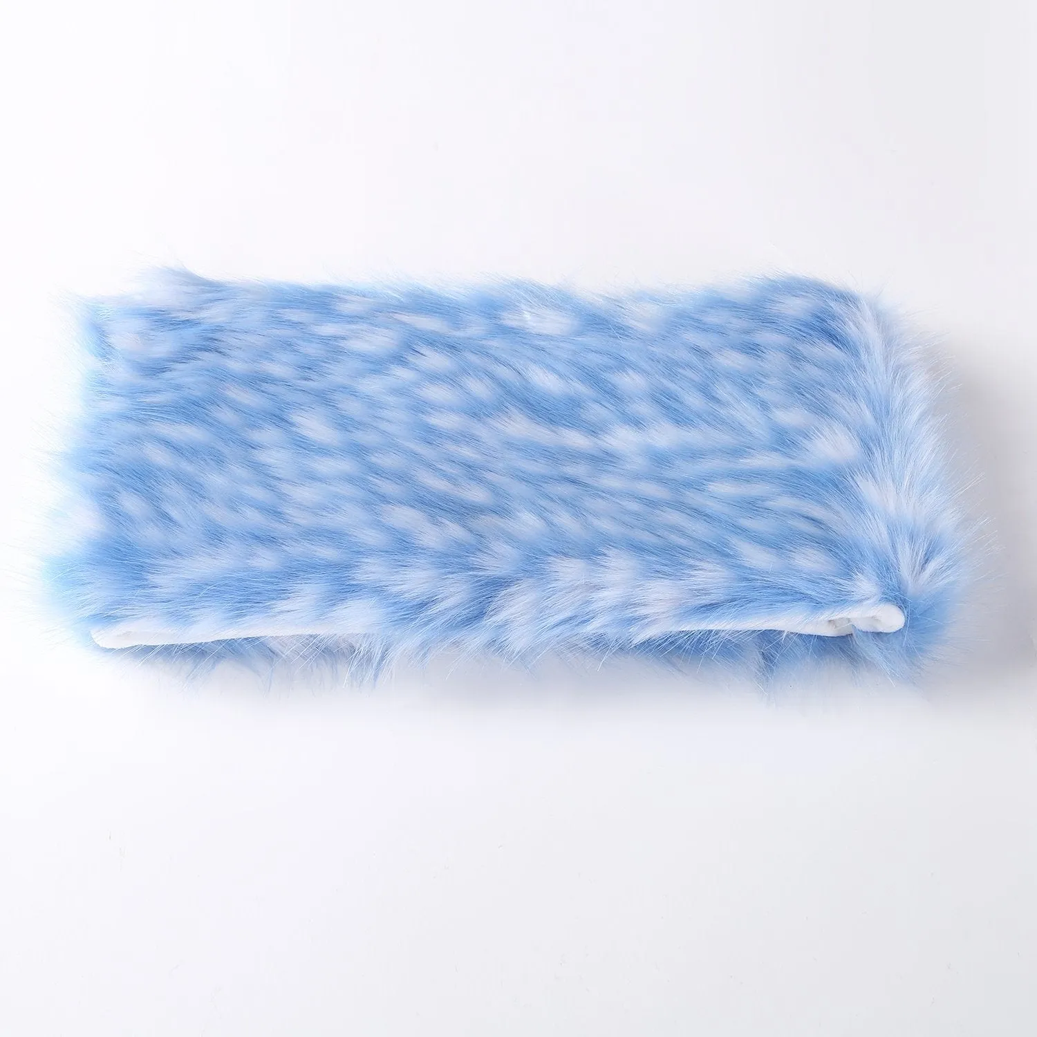 Faux Fur Neck Warmer Blue and White Color WARM004