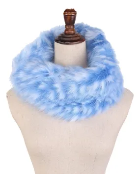 Faux Fur Neck Warmer Blue and White Color WARM004