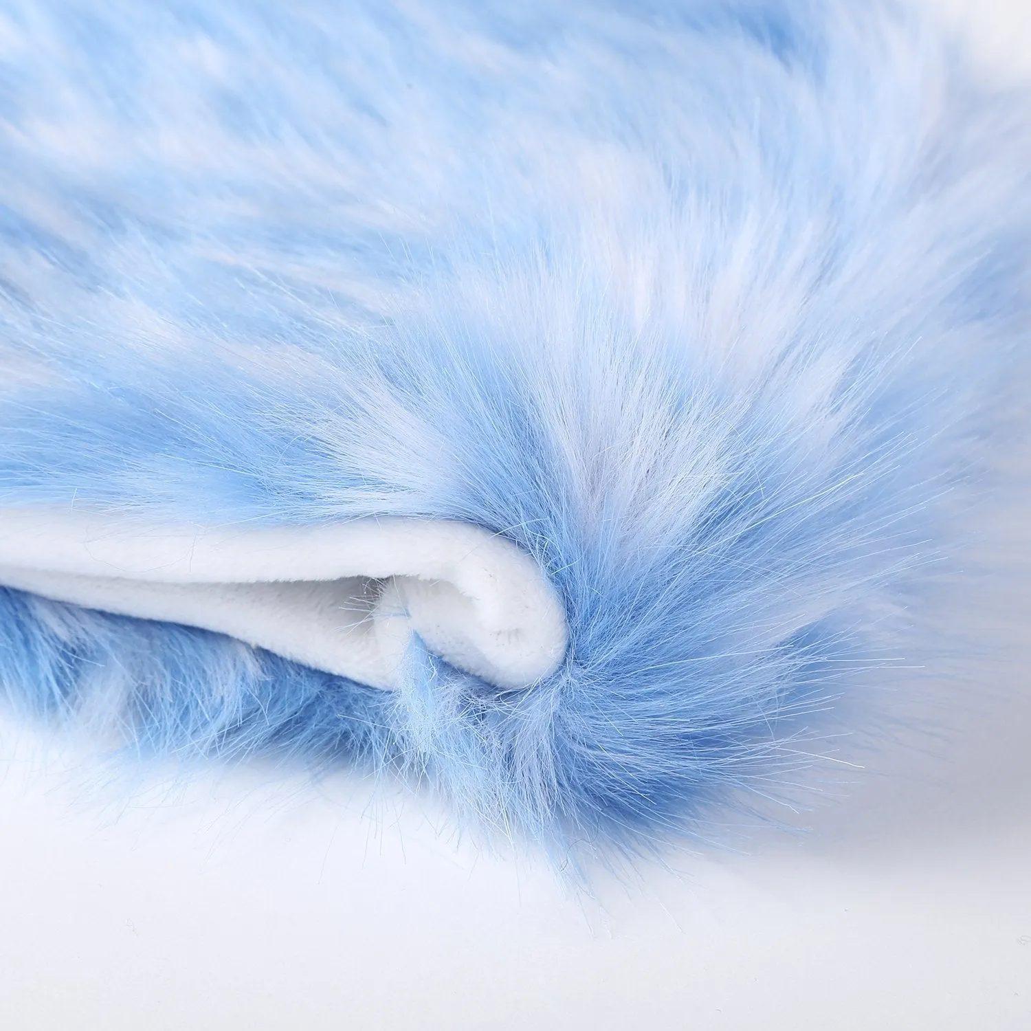 Faux Fur Neck Warmer Blue and White Color WARM004