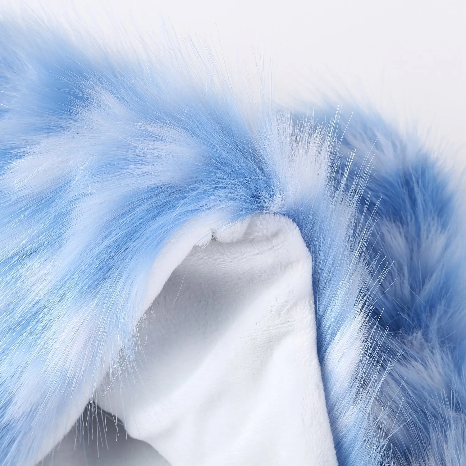 Faux Fur Neck Warmer Blue and White Color WARM004
