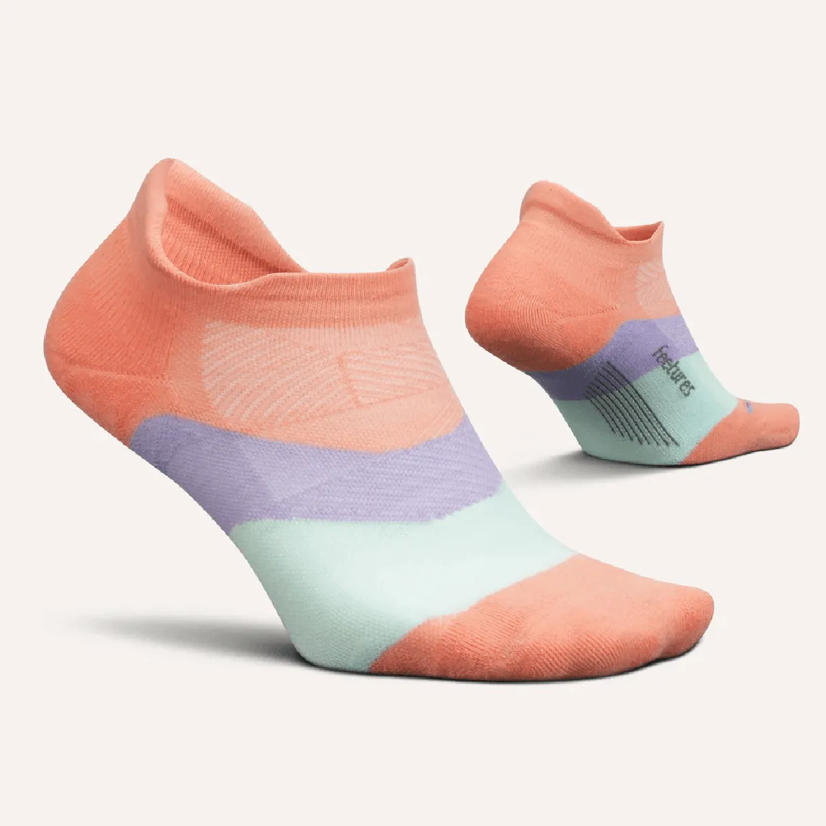 Feetures Elite Max Cushion No Show Tab - Pop Off Peach