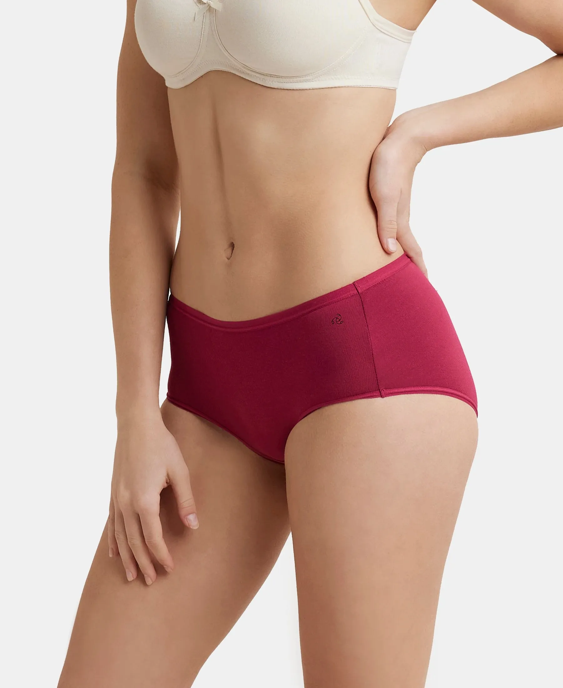 Full Coverage Micro Modal Elastane Stretch Full Brief With Exposed Waistband and StayFresh Treatment  - Anemone