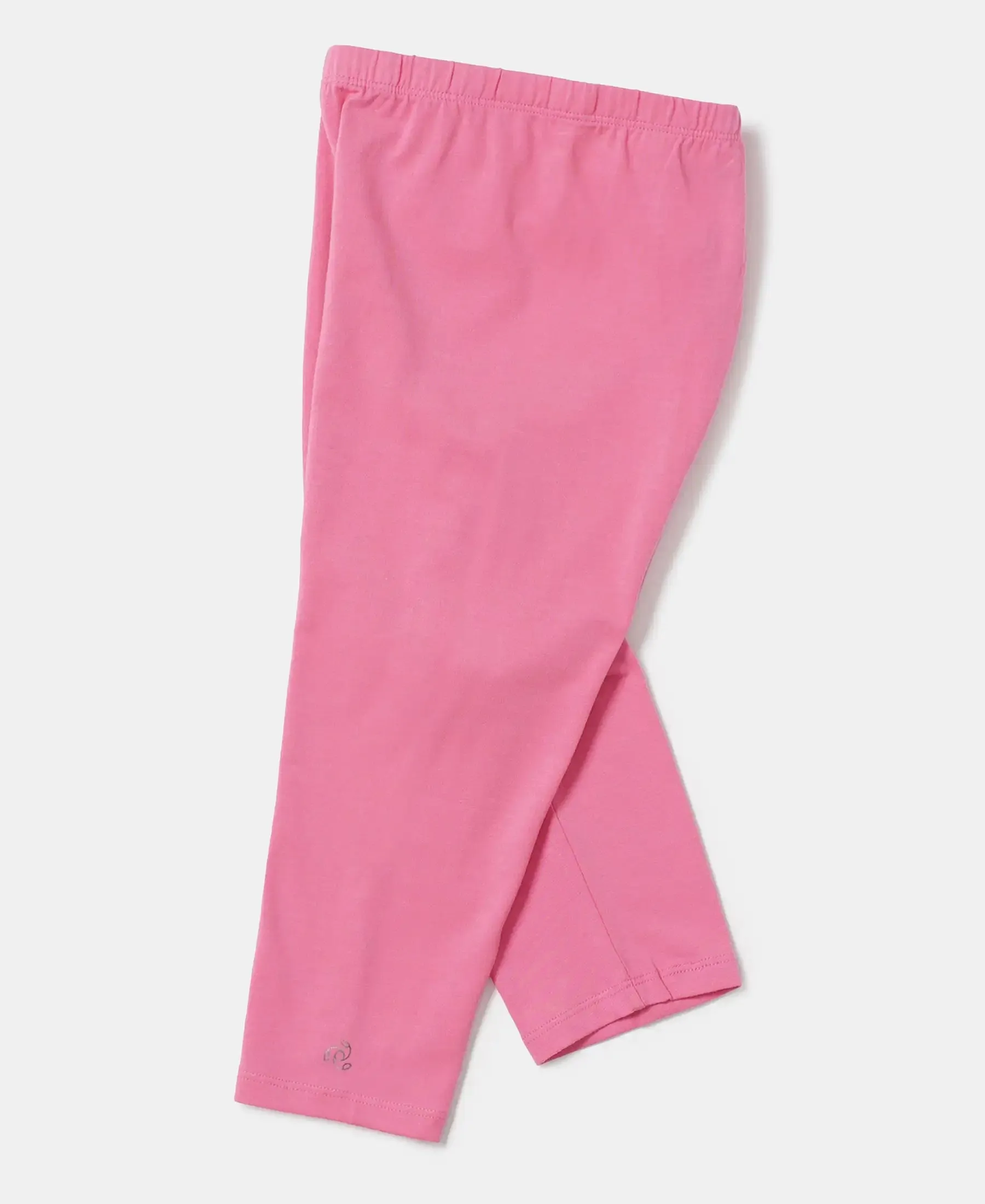 Girl's Super Combed Cotton Elastane Stretch Capri - Pink Carnation