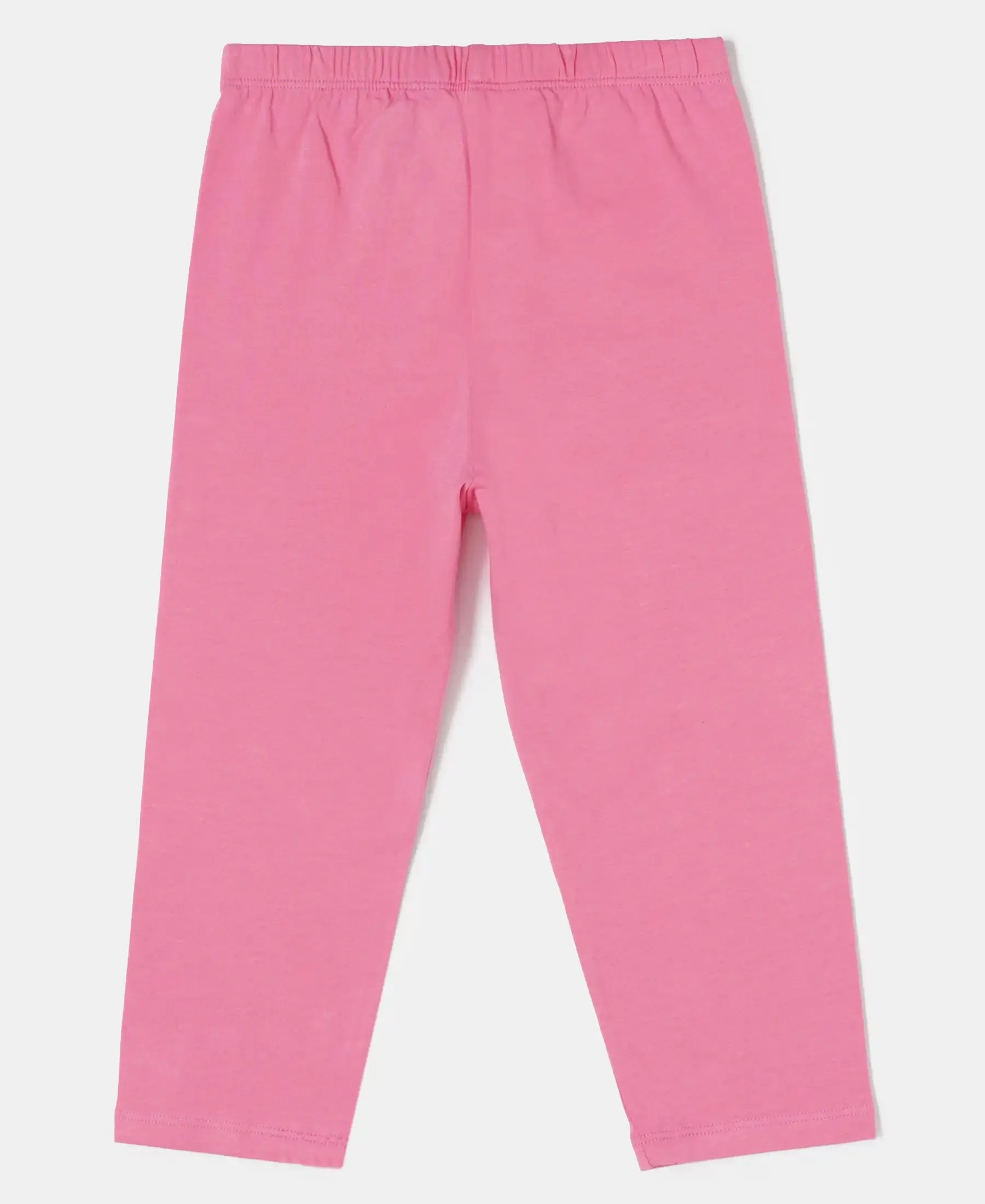 Girl's Super Combed Cotton Elastane Stretch Capri - Pink Carnation