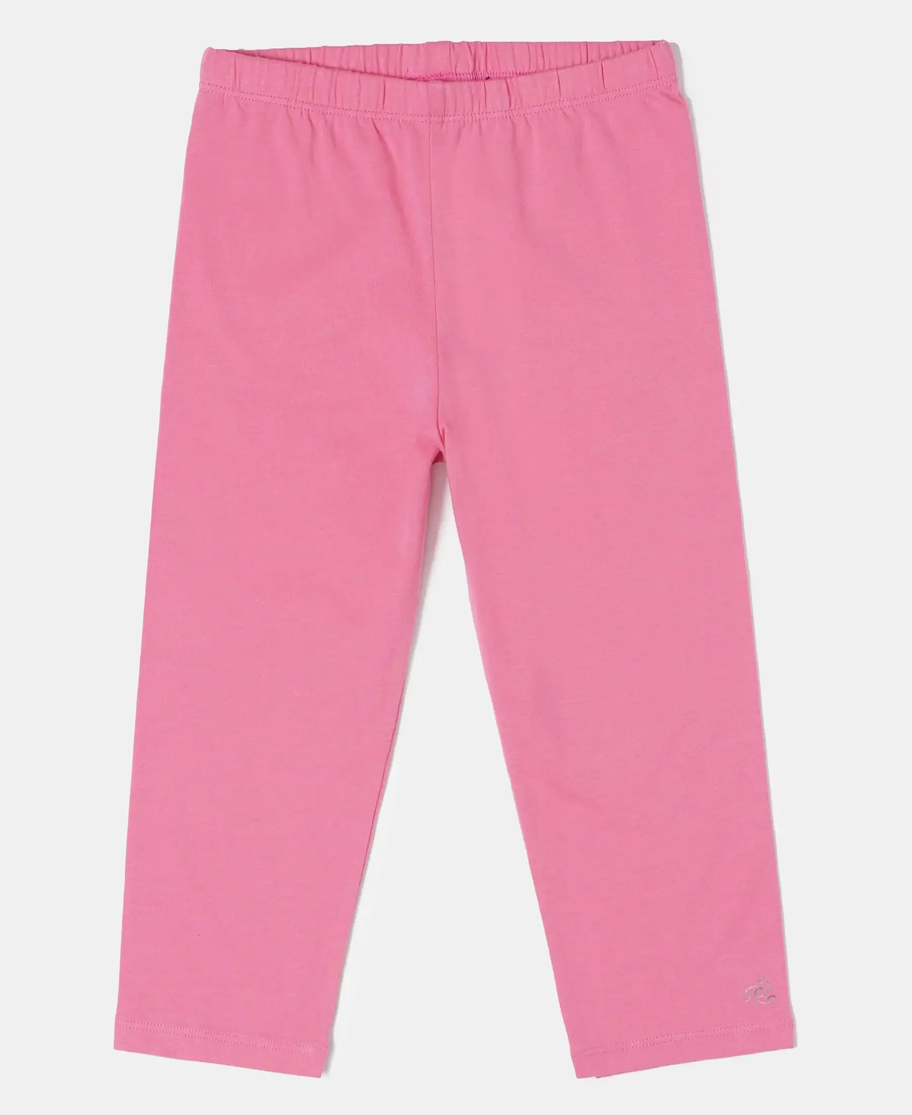 Girl's Super Combed Cotton Elastane Stretch Capri - Pink Carnation