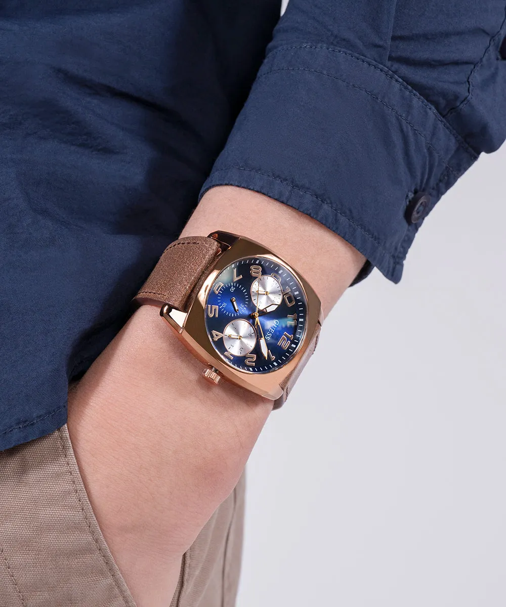 GUESS Mens Brown Coffee Multi-function Watch