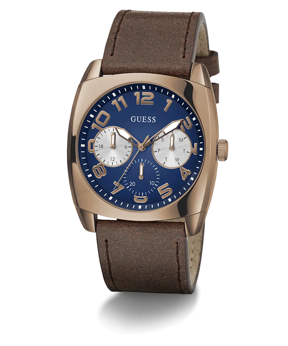 GUESS Mens Brown Coffee Multi-function Watch