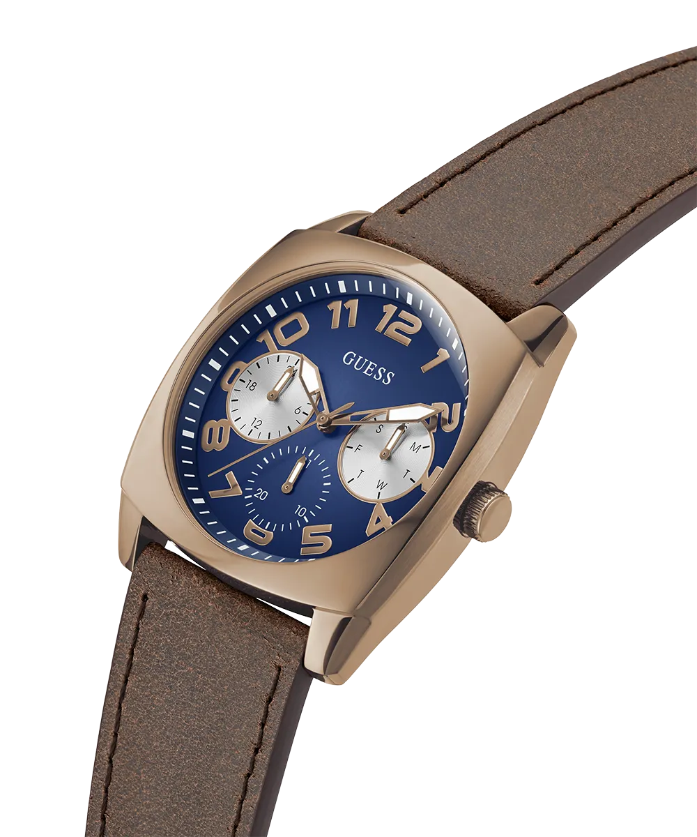 GUESS Mens Brown Coffee Multi-function Watch