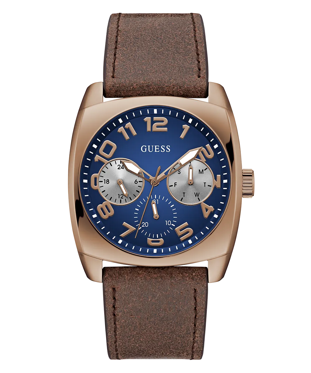 GUESS Mens Brown Coffee Multi-function Watch