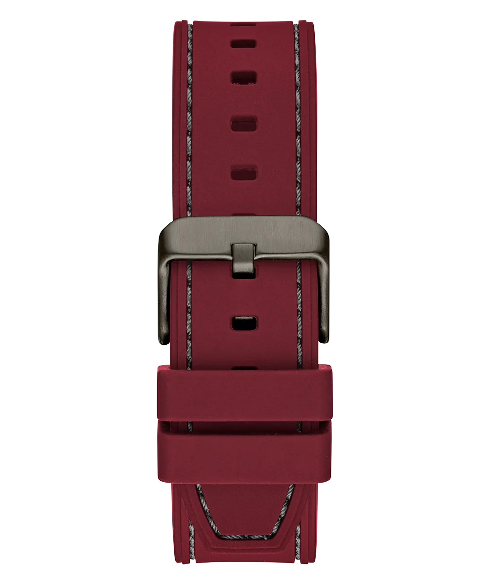 GUESS Mens Burgundy Gunmetal Multi-function Watch