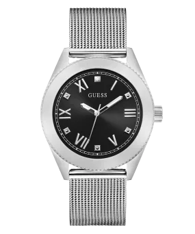 GUESS Mens Silver Tone Silver Analog Watch