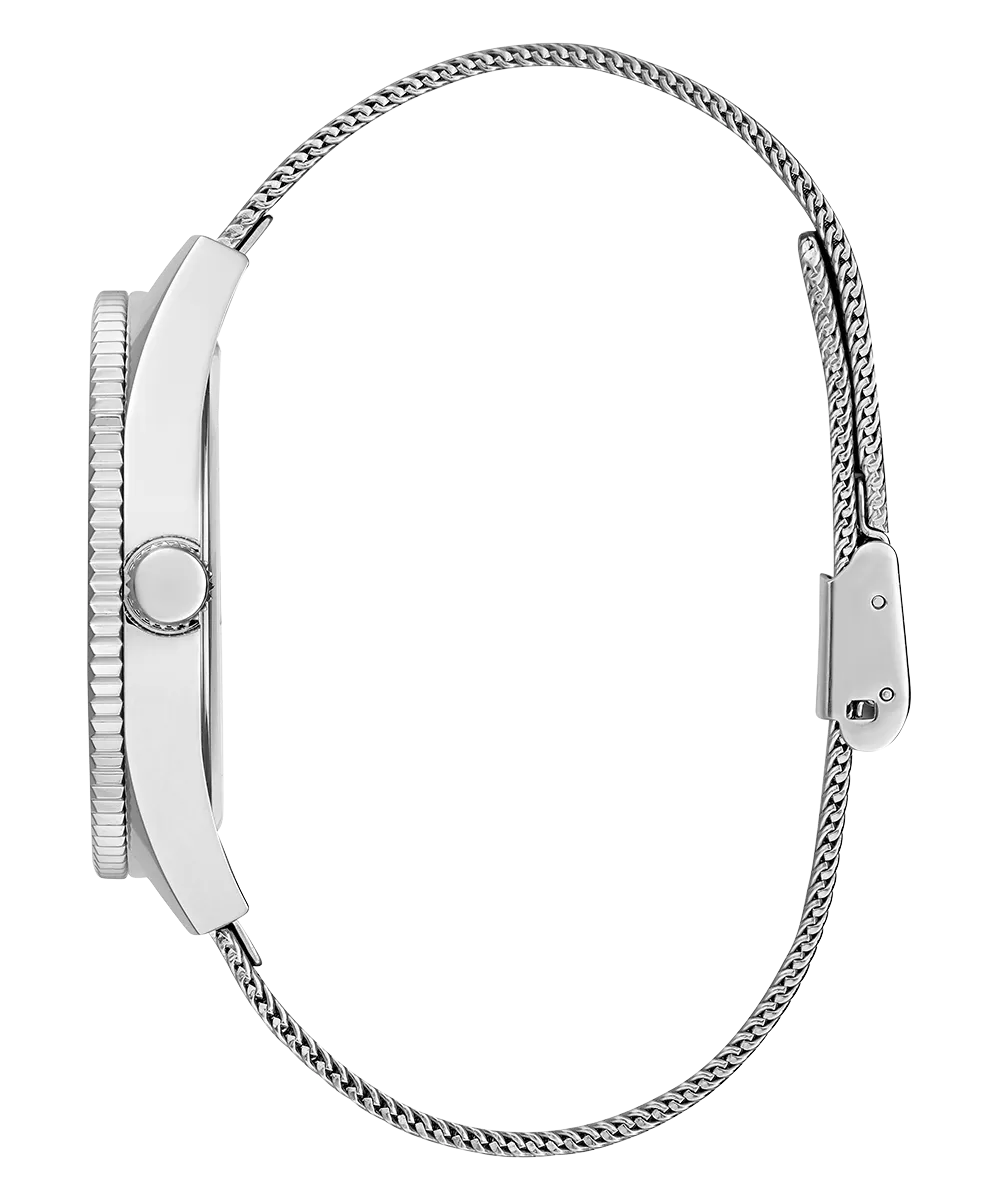 GUESS Mens Silver Tone Silver Analog Watch