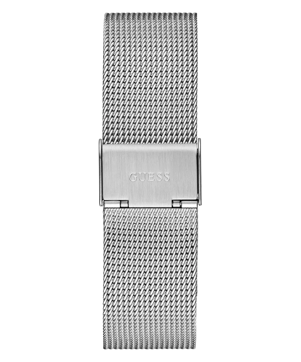 GUESS Mens Silver Tone Silver Analog Watch