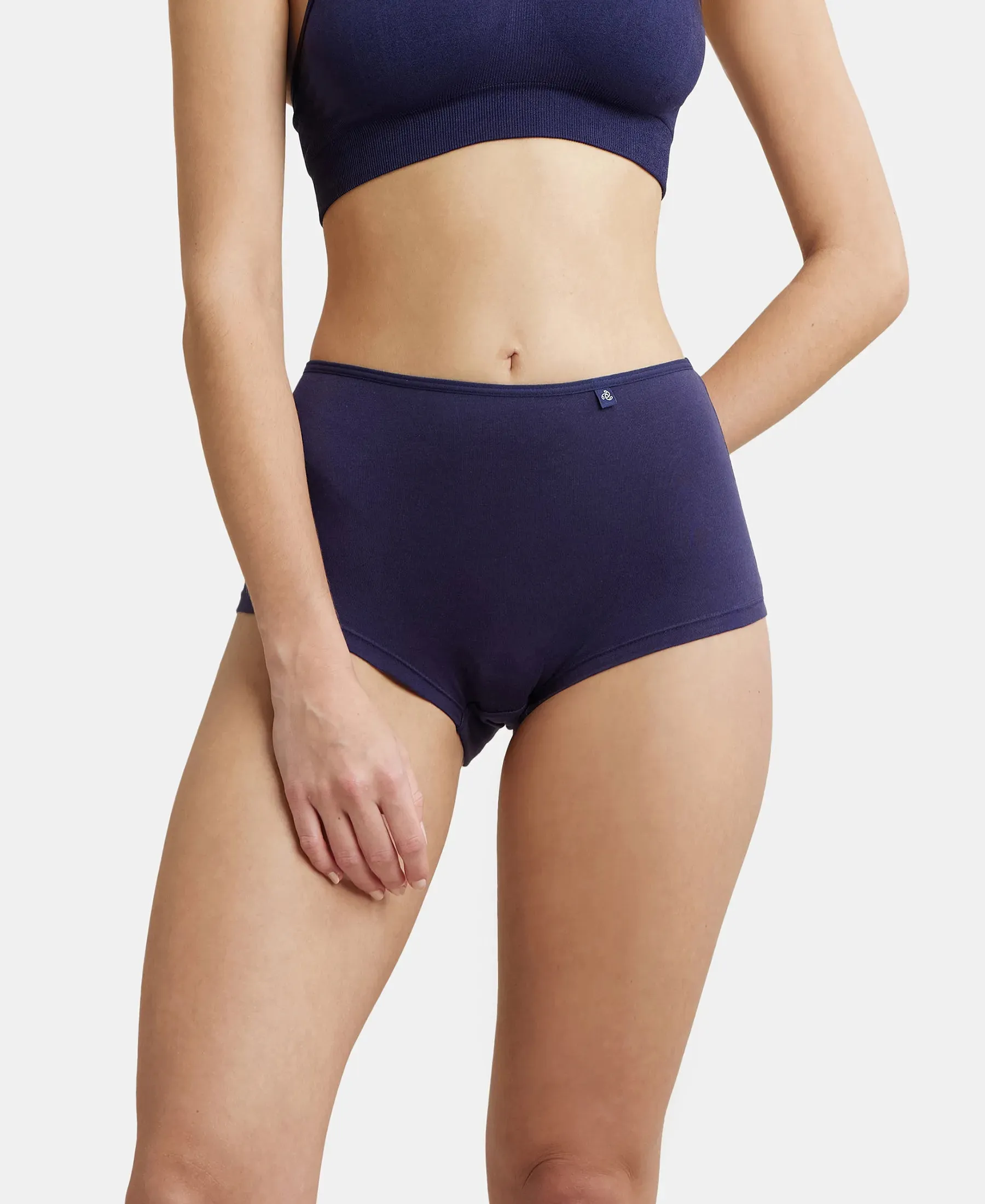 High Coverage Super Combed Cotton Elastane Stretch Boy Leg With Concealed Waistband and StayFresh Treatment - Classic Navy